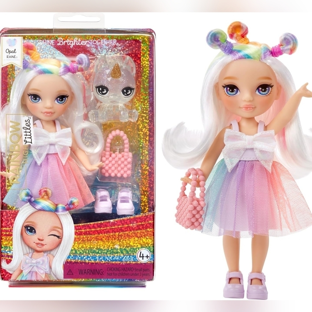 NWT Rainbow High Littles Opal Rainbow 5.5" Posable Small Doll with Purse Age 4+